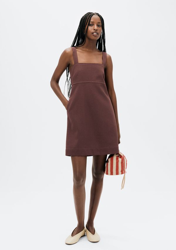 Vestido Curto Decote Quadrado - Vinho XG