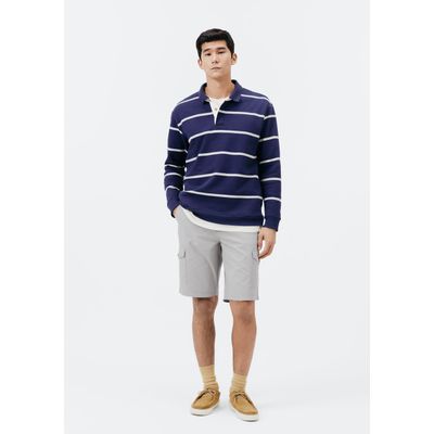 Bermuda Básica Masculina Cargo Em Sarja - Cinza