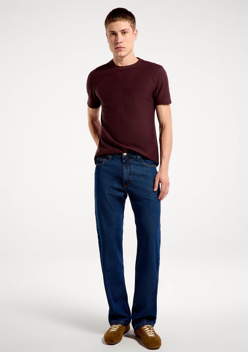 Calça Masculina Reta em Jeans - Azul