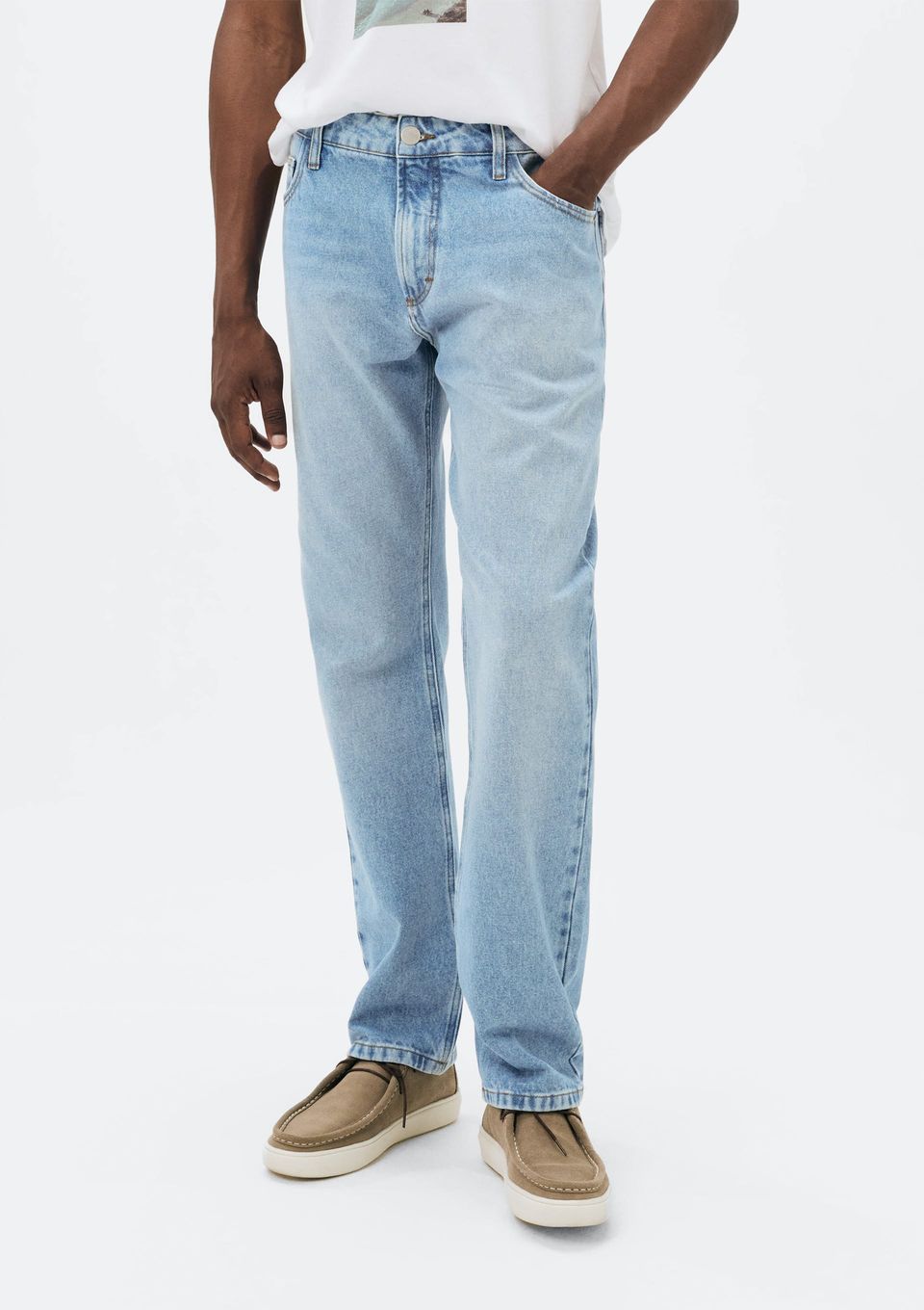 Calça Masculina Reta em Jeans - Azul