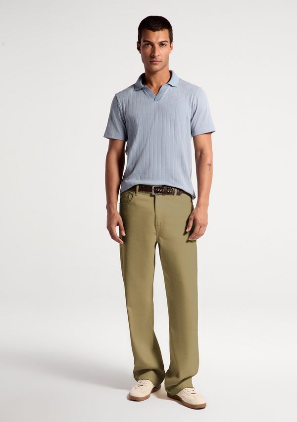 Calça Masculina Comfort Em Sarja - Caqui 040