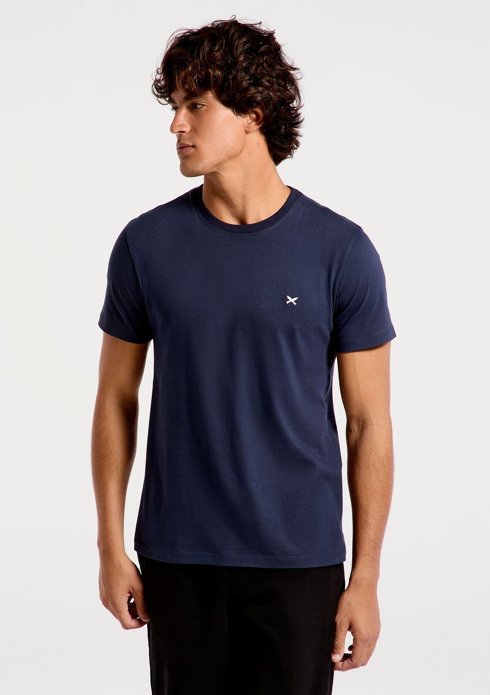 Camiseta Básica Masculina World com Bordado - Azul