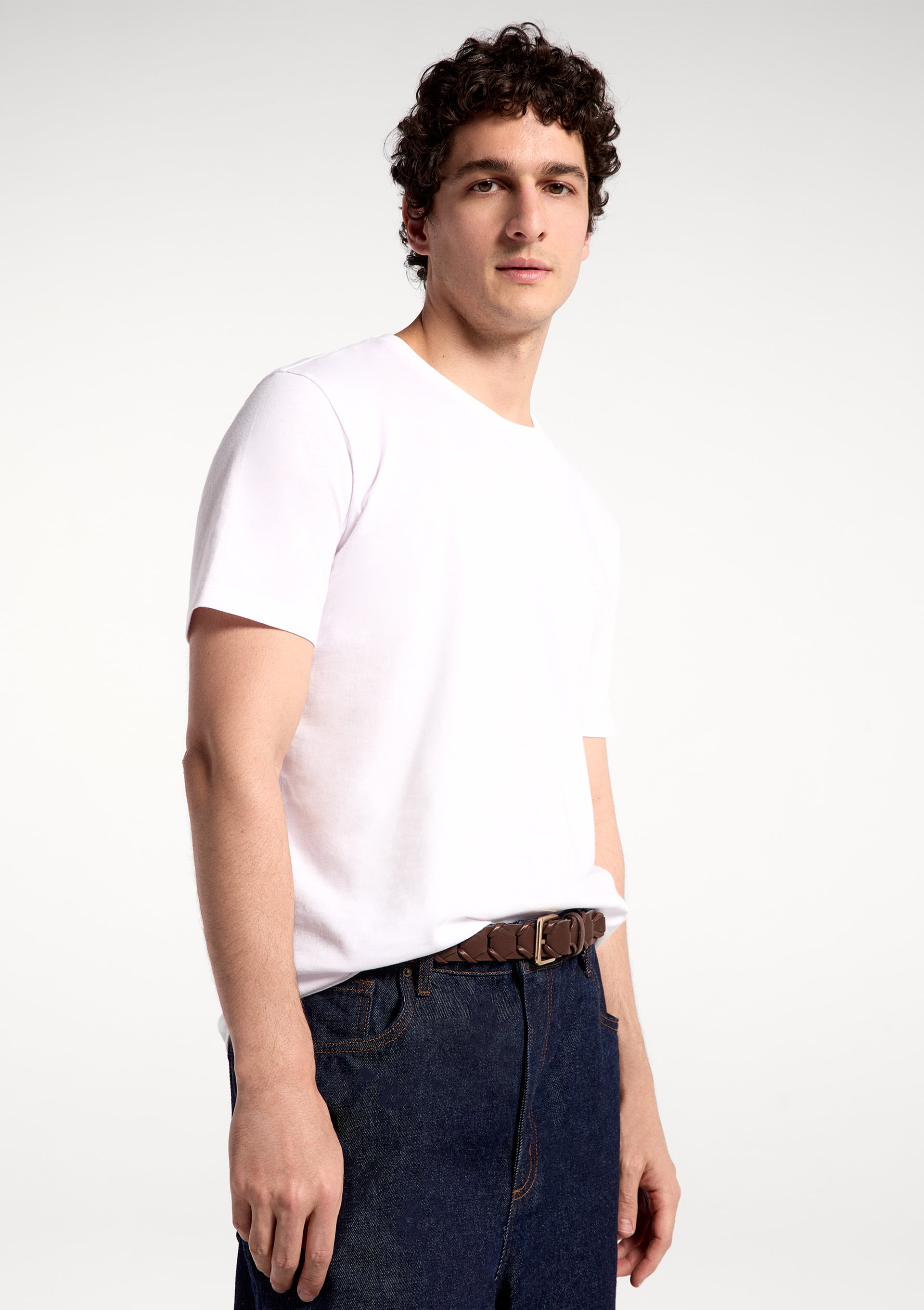 Camiseta Básica Masculina World Com Bordado - Branco