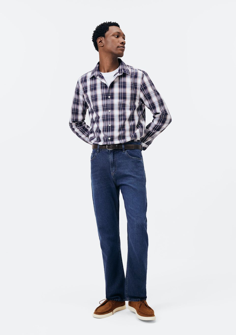 Calça Jeans Básica Masculina Reta - Azul