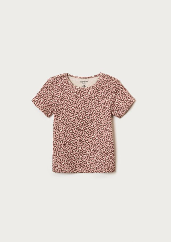 Blusa Infantil Menina Manga Curta Em Ribana Estampada - Rosa 004