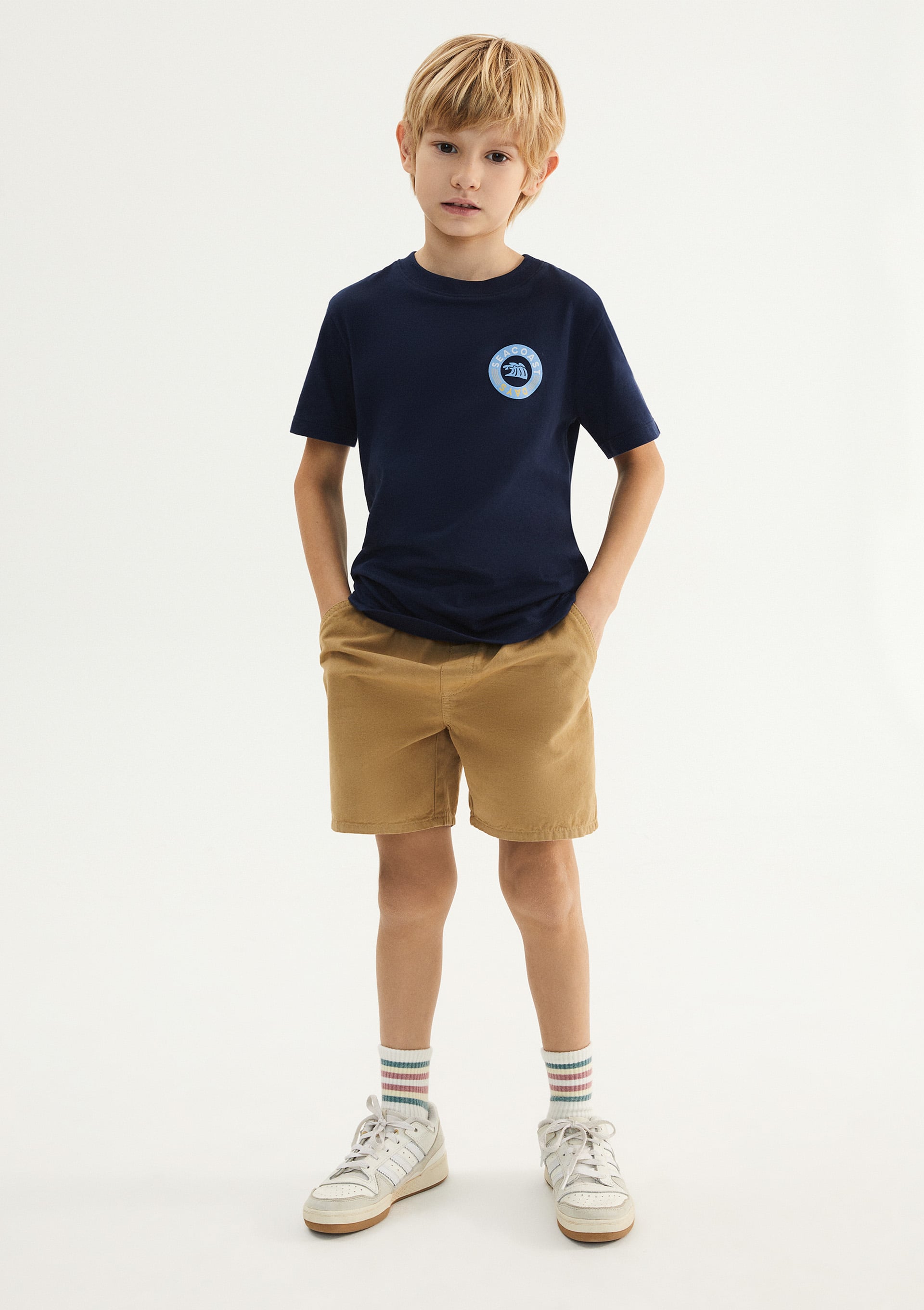 Camiseta Infantil Menino Regular Estampada - Azul