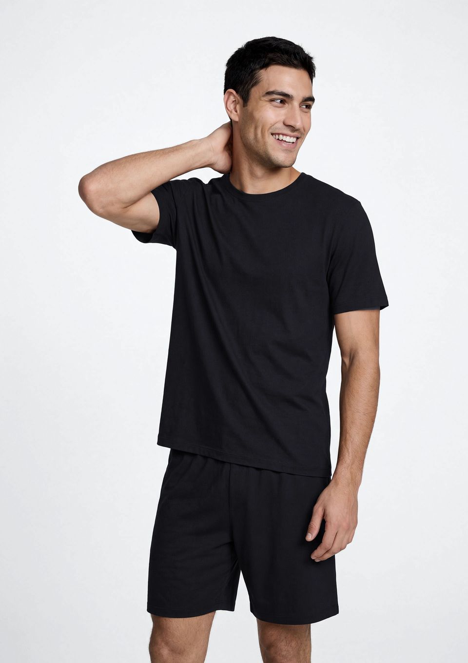 Pijama Curto Masculino Comfort em Algodão Pima - Preto