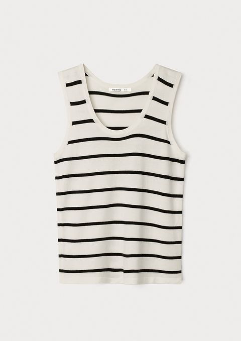 Regata Feminina Listrada em Tricô Leve - Off White — Hering