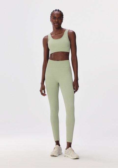 Calça Legging Feminina Canelada Sem Costura - Verde — Hering