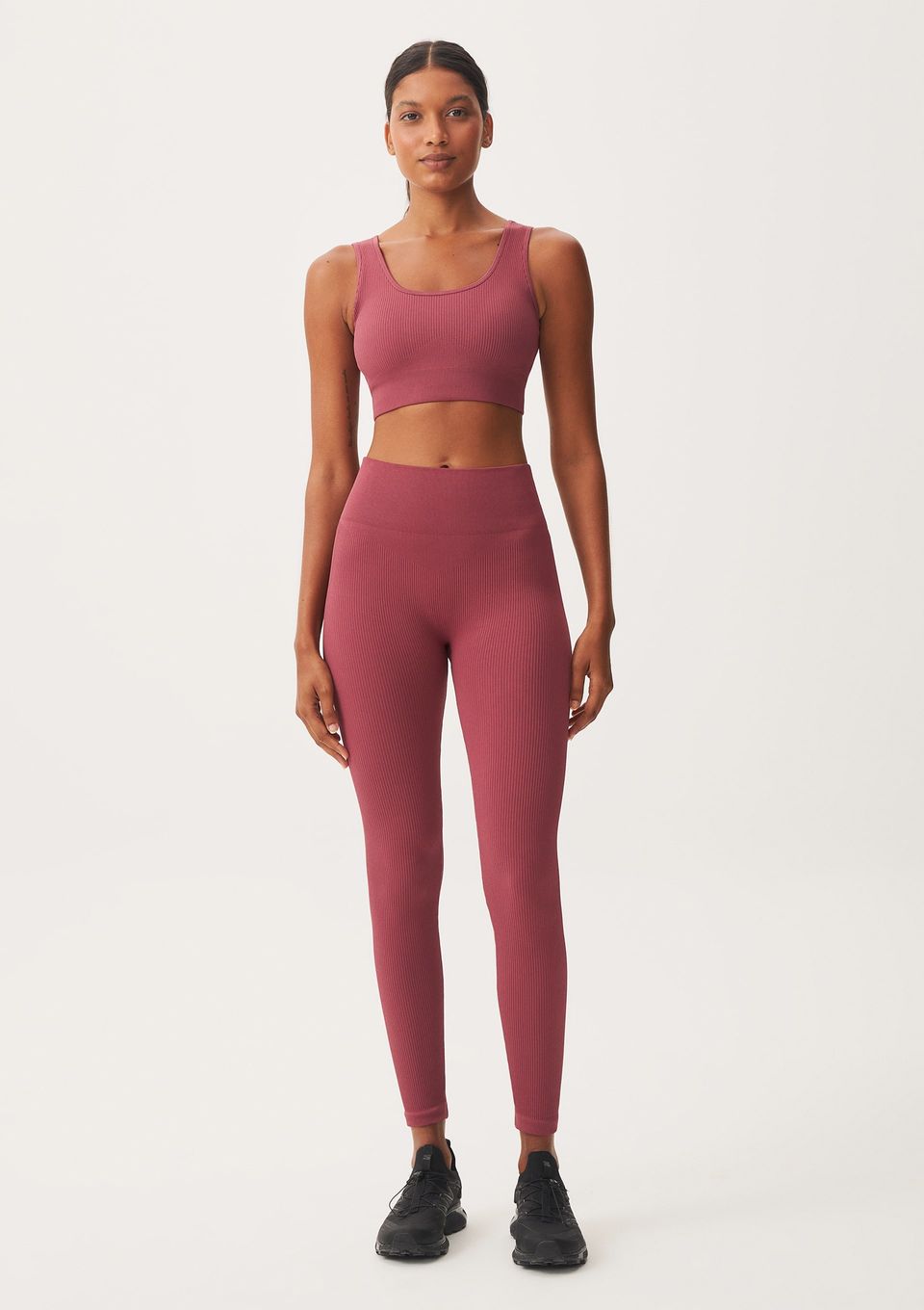 Calça Legging Feminina Canelada Sem Costura - Vinho