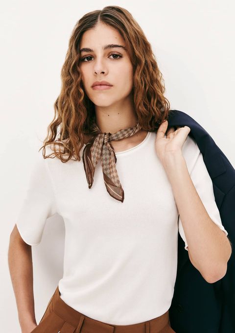 Blusa Feminina Manga Curta em Tricô Leve - Off White — Hering