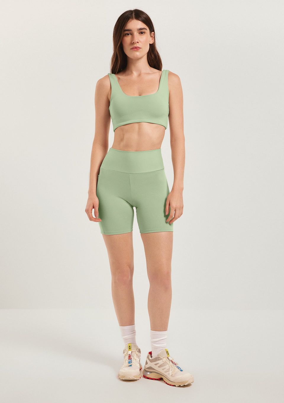 Bermuda Feminina Esportiva Biker com Fio Lycra® - Verde
