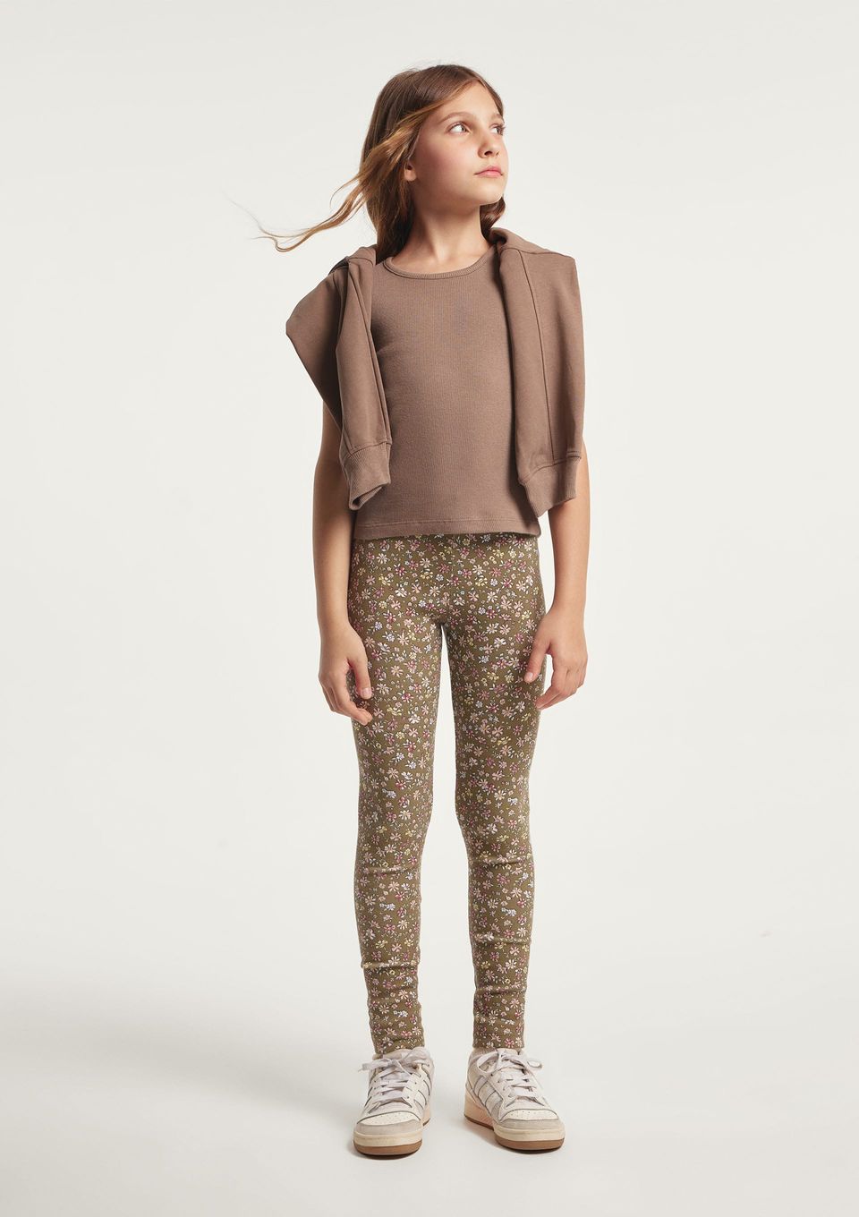 Calça Legging Infantil Menina Estampada - Caqui