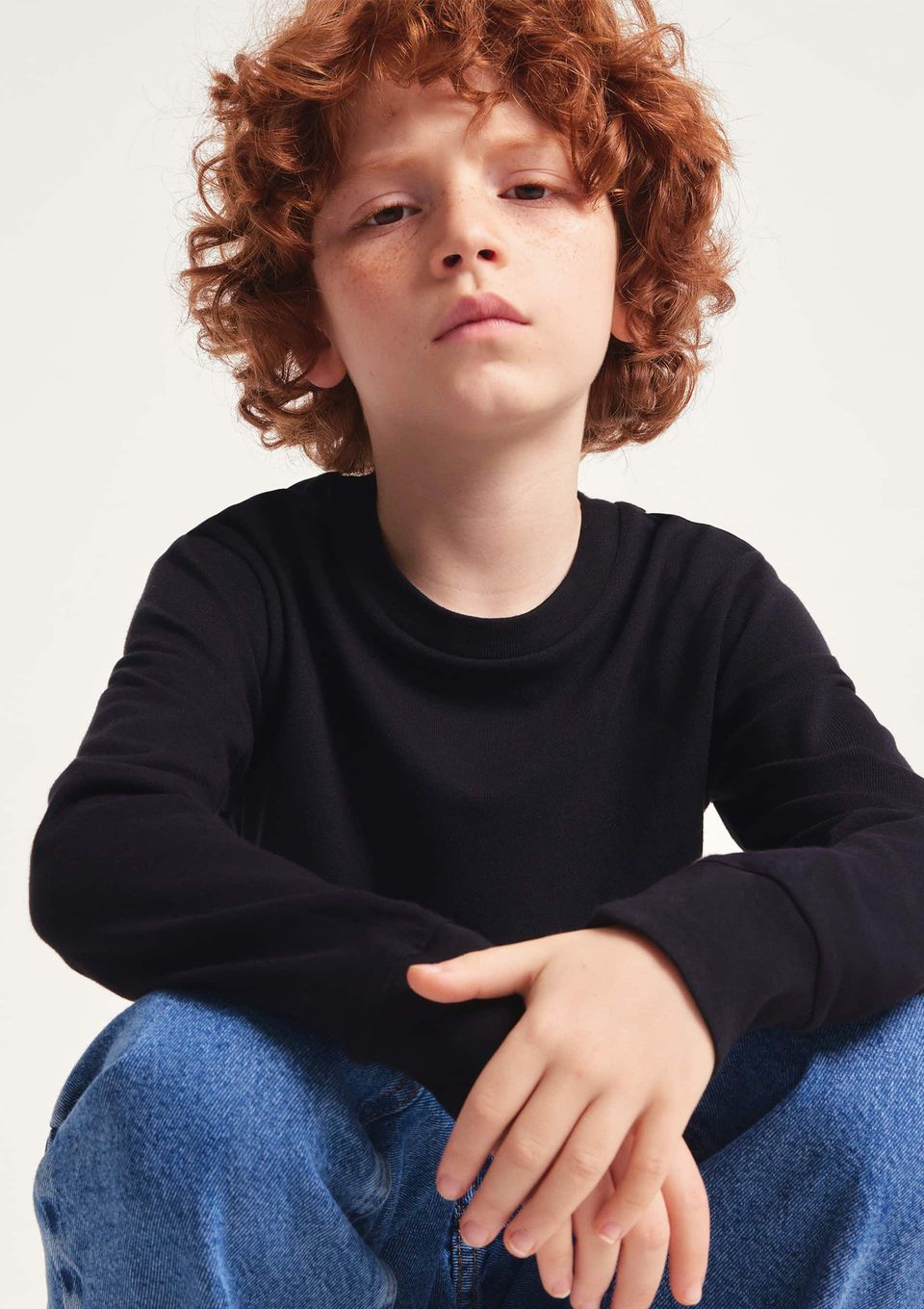 Camiseta Básica Infantil Menino Manga Longa - Preto
