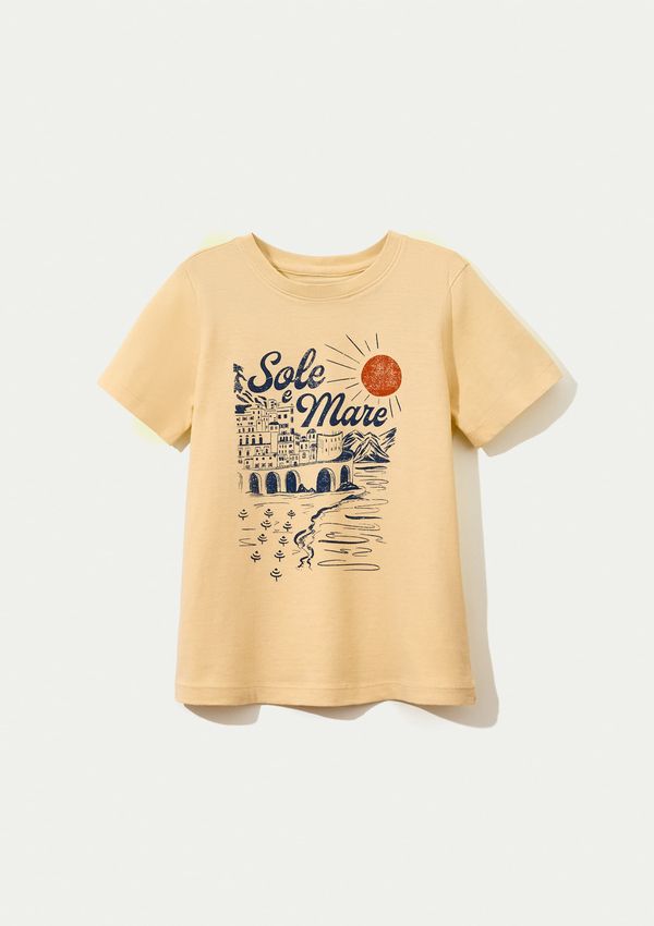 Blusa Infantil Menina Manga Curta Com Estampa - Amarelo 012