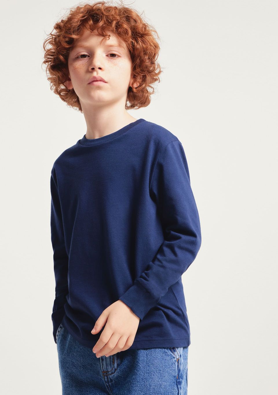 Camiseta Básica Infantil Menino Manga Longa - Azul