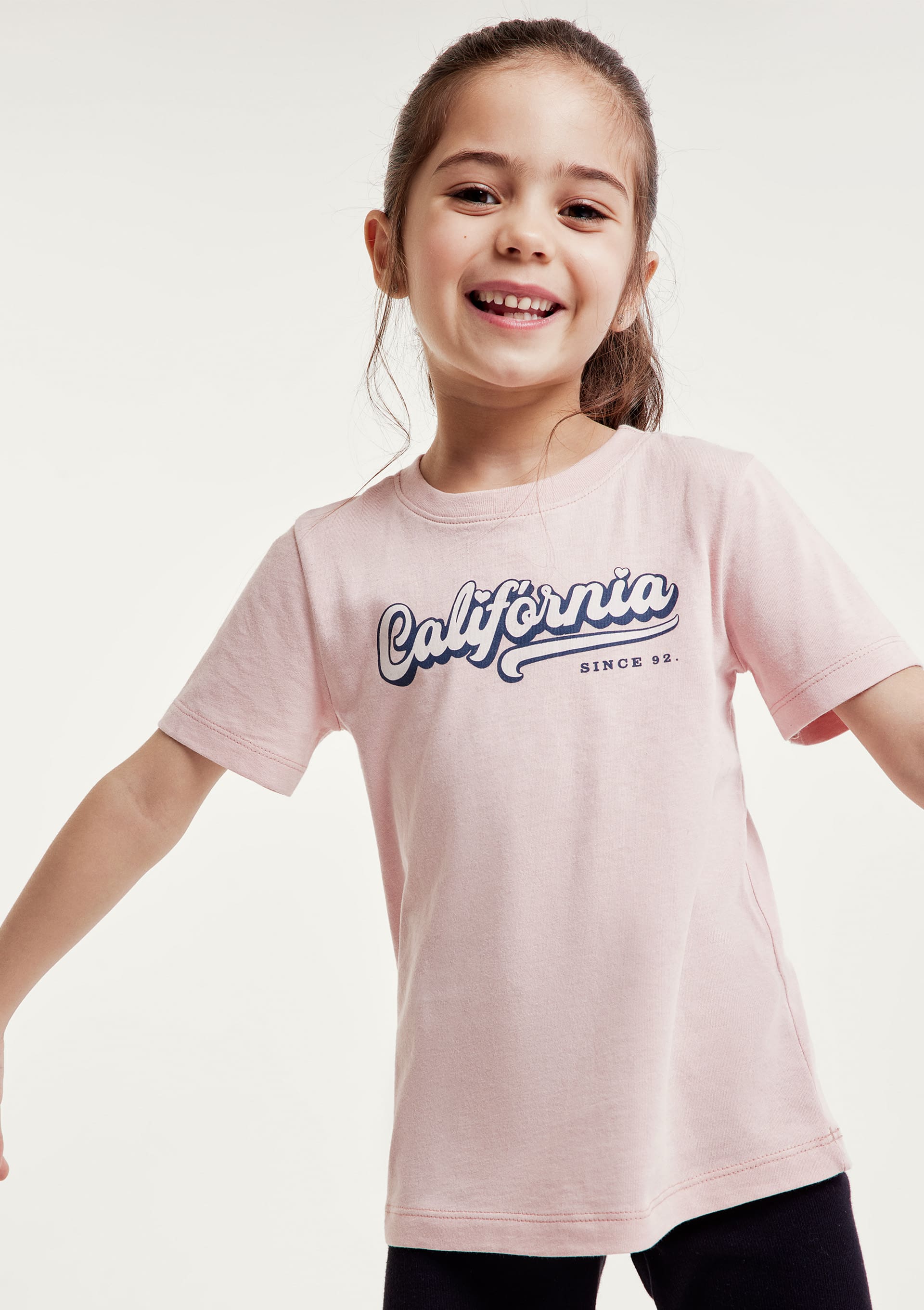 Blusa Infantil Menina Manga Curta com Estampa - Rosa — Hering