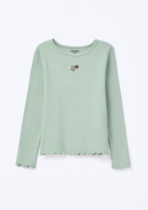 Blusa Manga Longa Infantil Menina Em Ribana - Verde 014