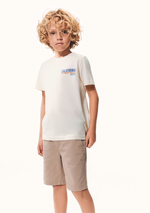 Camiseta Infantil Menino Regular Estampada - Off white 014