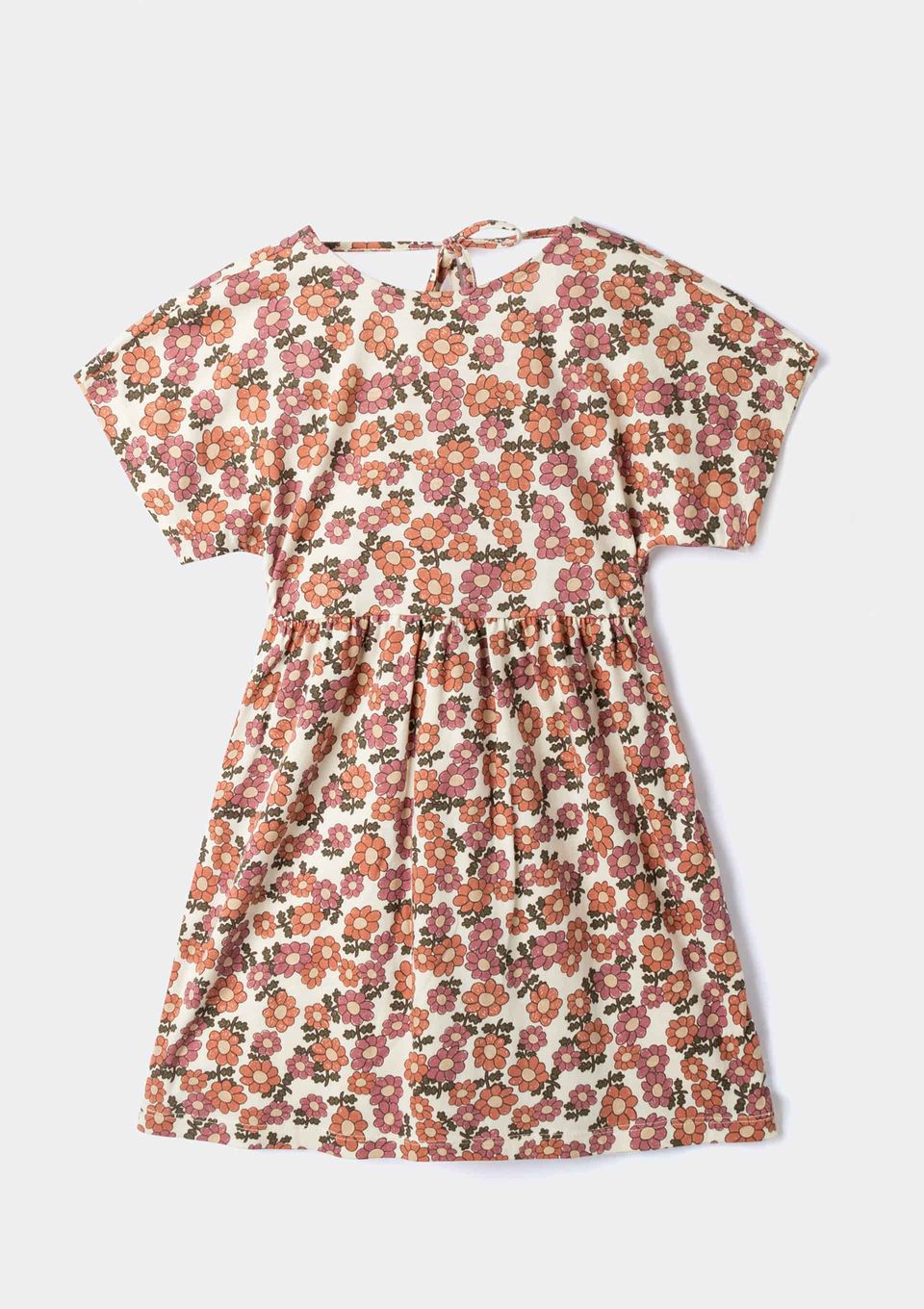 Vestido Infantil Curto Estampado - Off White