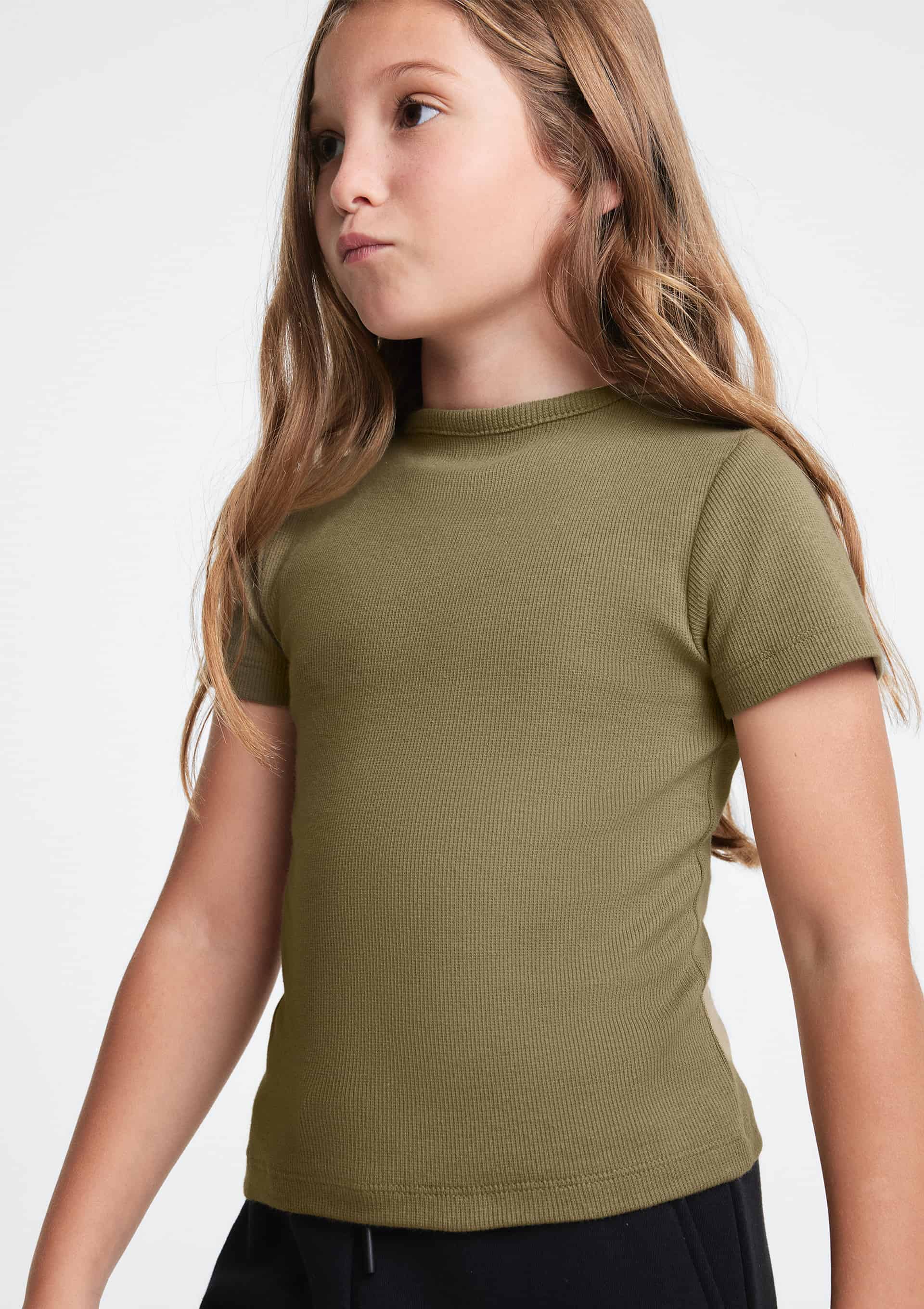 Blusa Manga Curta Infantil Menina em Ribana - Verde — Hering