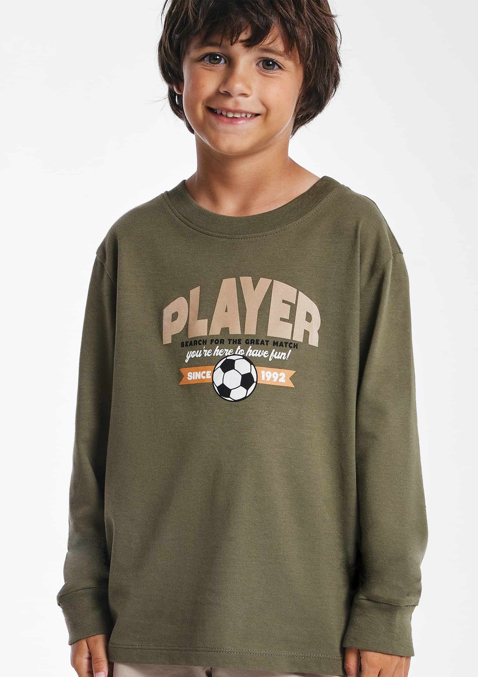 Camiseta Infantil Menino Manga Longa com Estampa - Verde