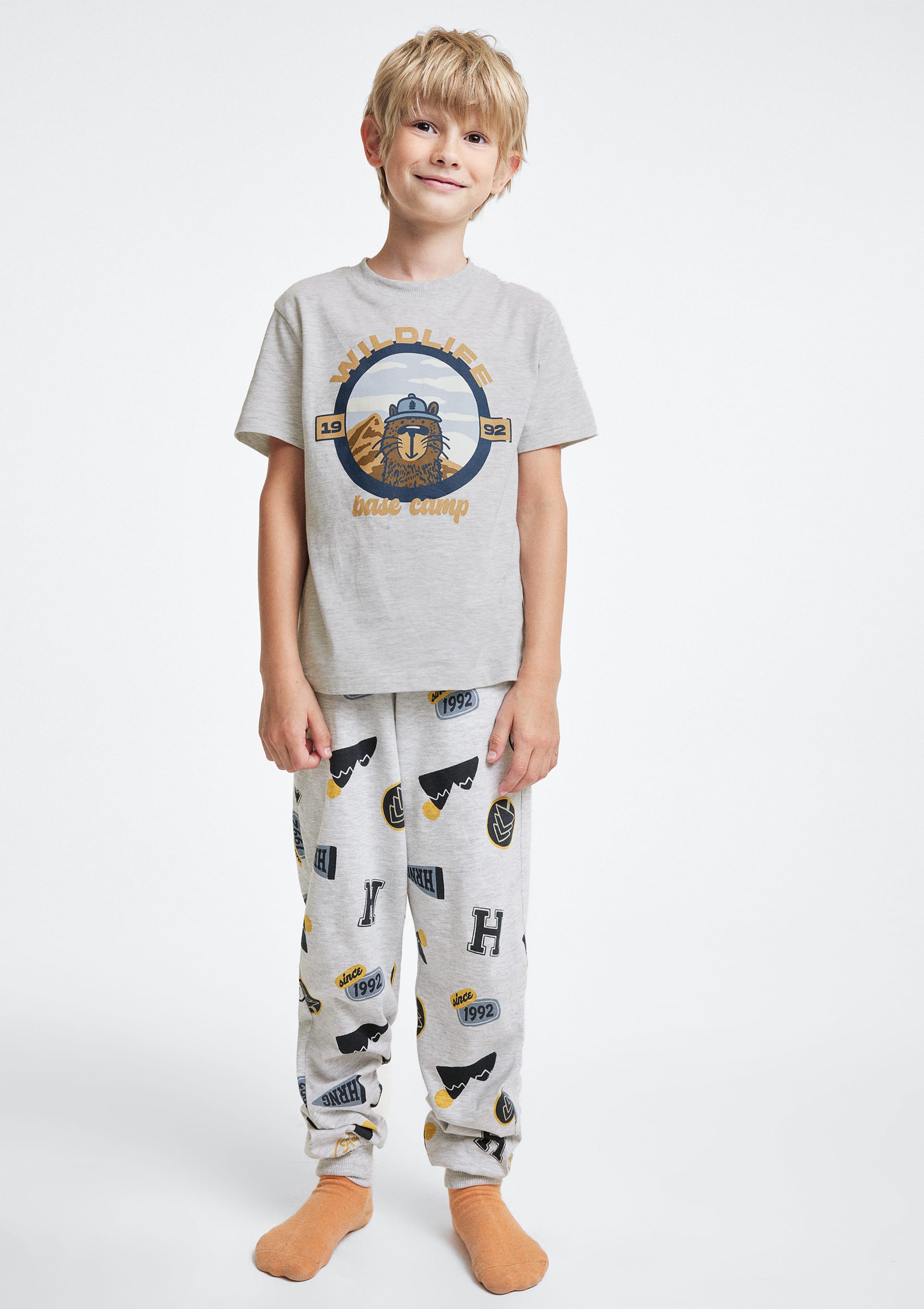 Pijama Infantil Menino Brilha No Escuro - Cinza