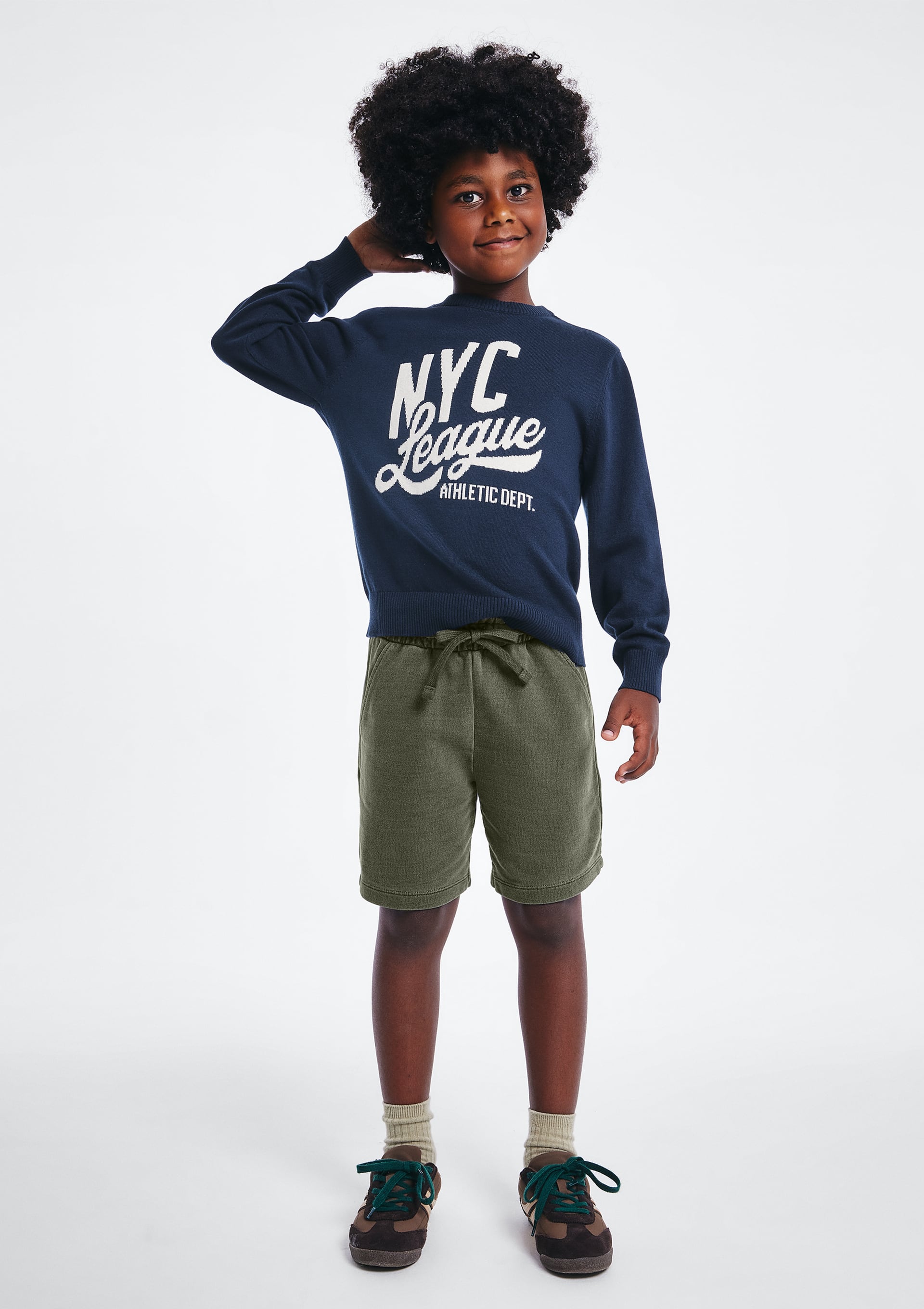 Bermuda Infantil Menino Em Moletom Estonado - Verde
