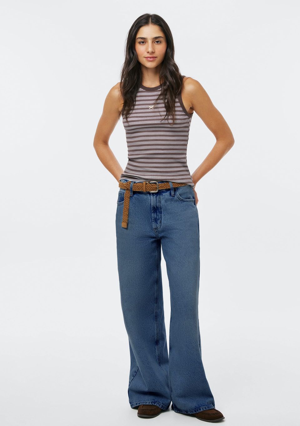 Calça Jeans Feminina Wide Leg - Azul