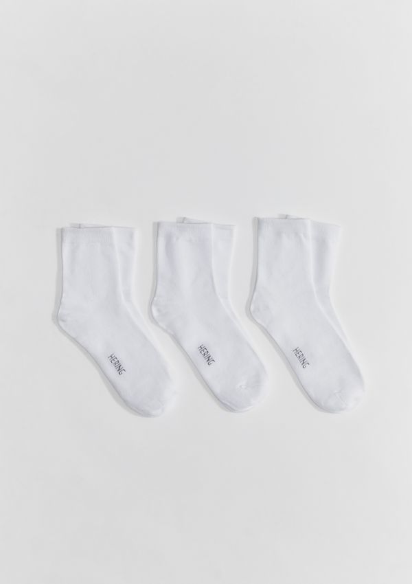 Kit 3 Pares De Meia Unissex Cano Médio - Branco P