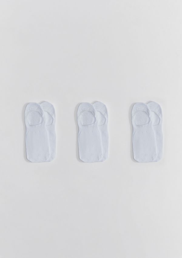 Kit 3 Pares De Meias Sapatilha Unissex - Branco P