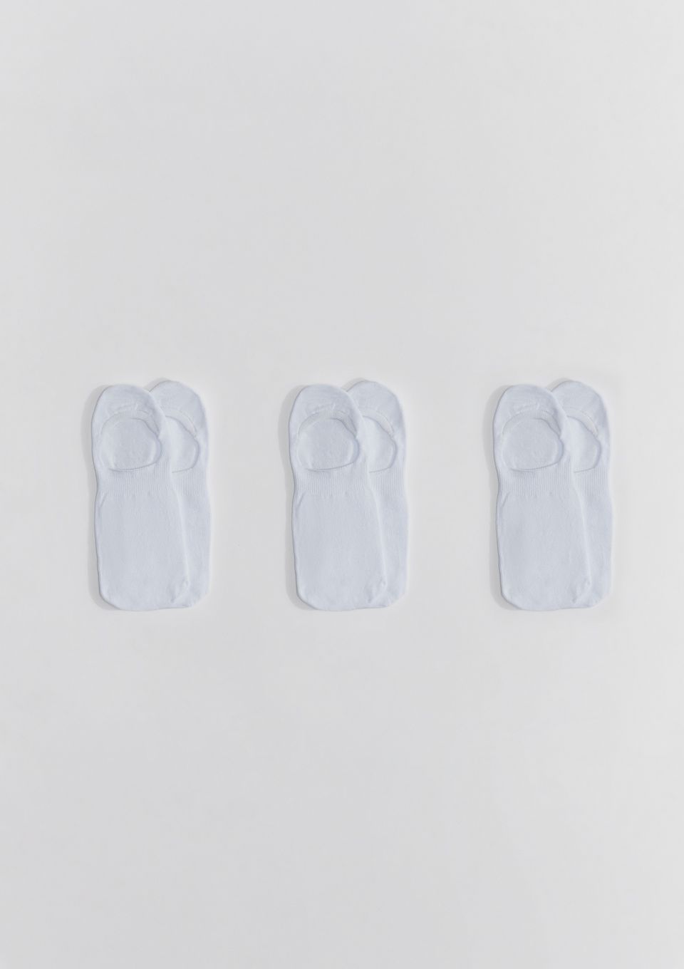Kit 3 Pares de Meias Sapatilha Unissex - Branco