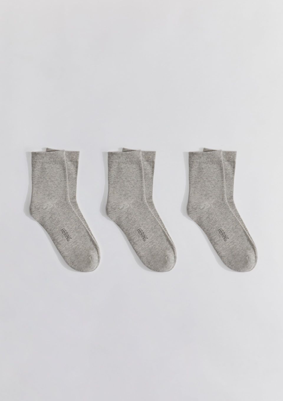 Kit 3 Pares de Meia Unissex Cano Médio - Cinza