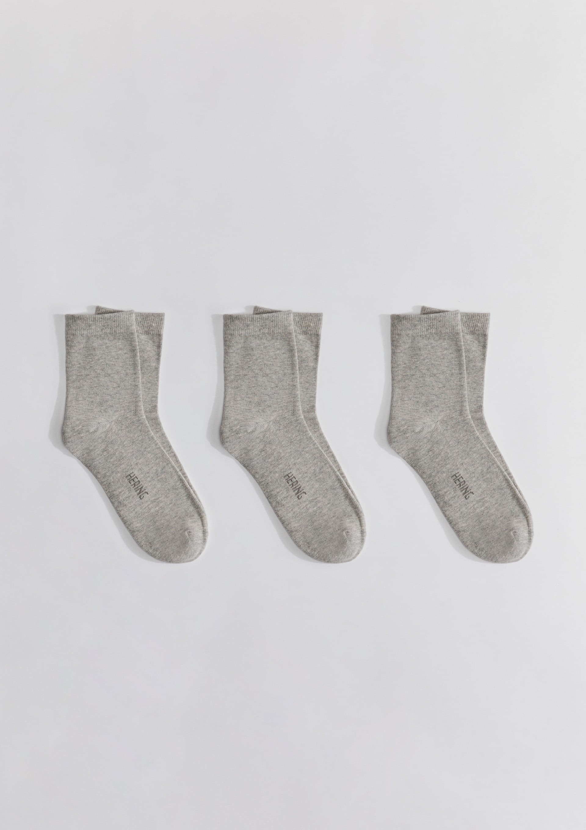 Kit 3 Pares De Meia Unissex Cano Médio - Cinza