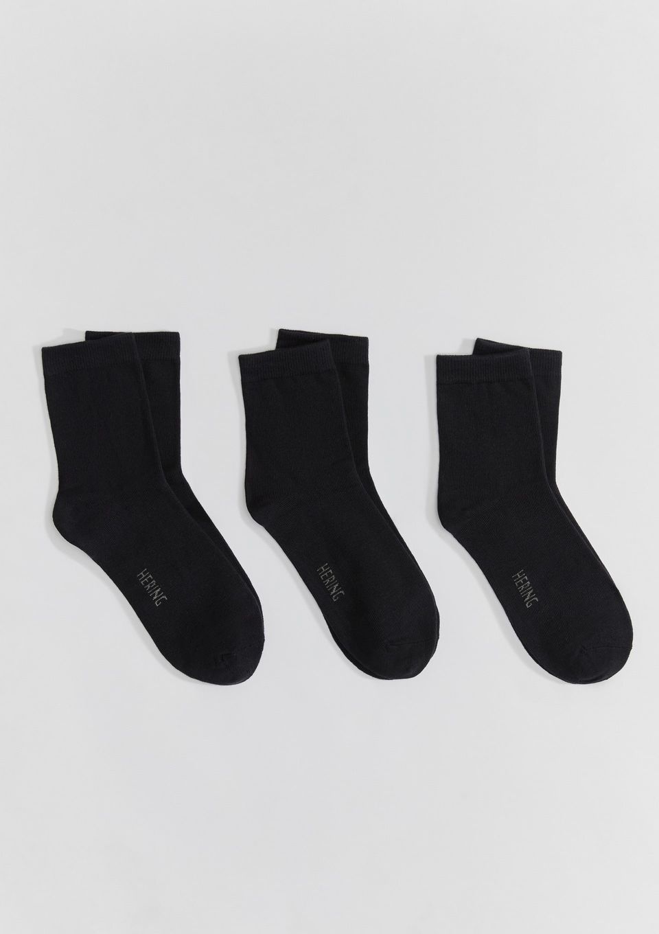 Kit 3 Pares de Meia Unissex Cano Médio - Preto