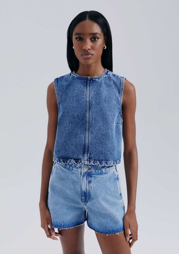 Regata Jeans Feminina - Azul XG