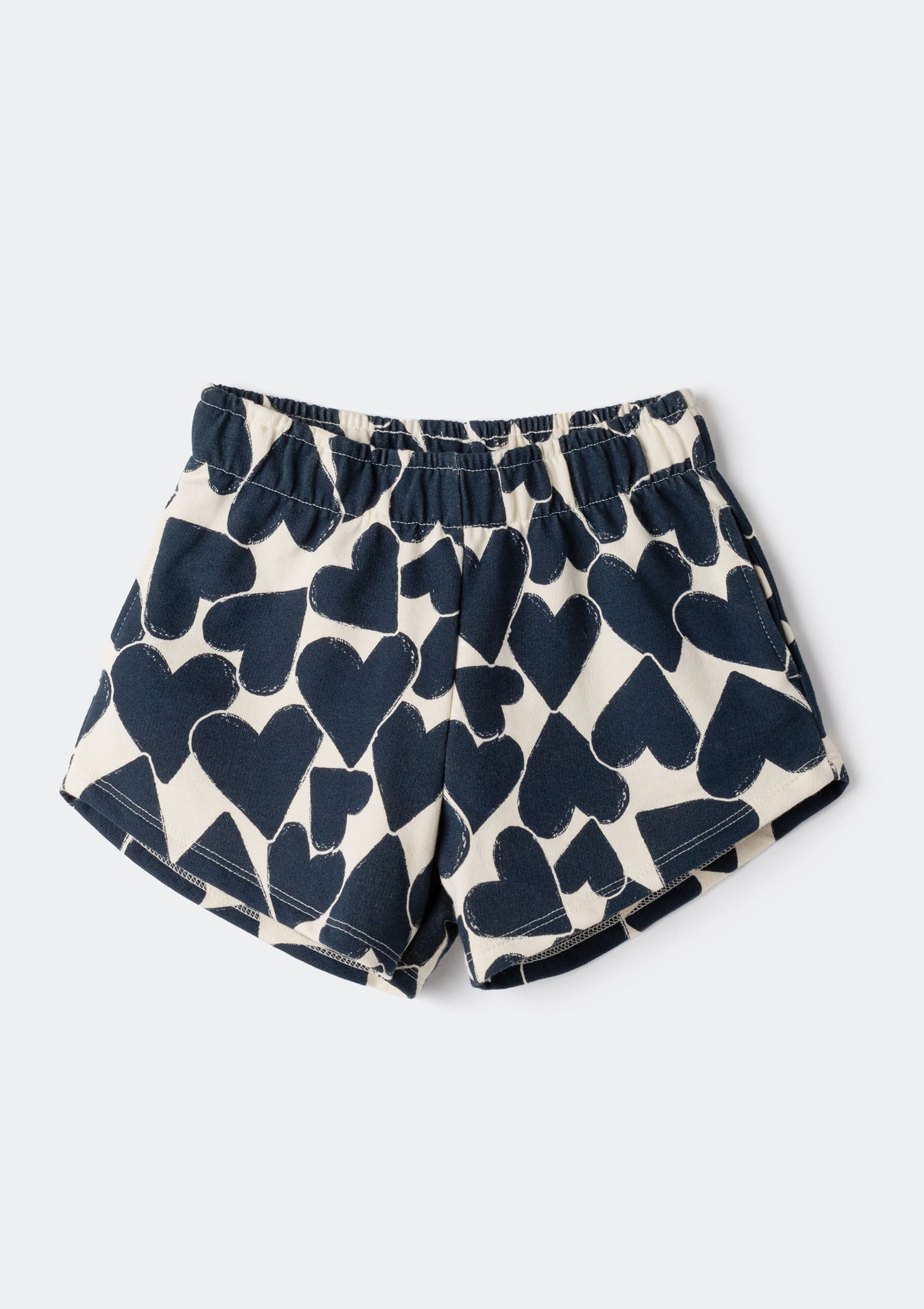 Shorts Infantil Menina Cós Elástico Estampado - Azul