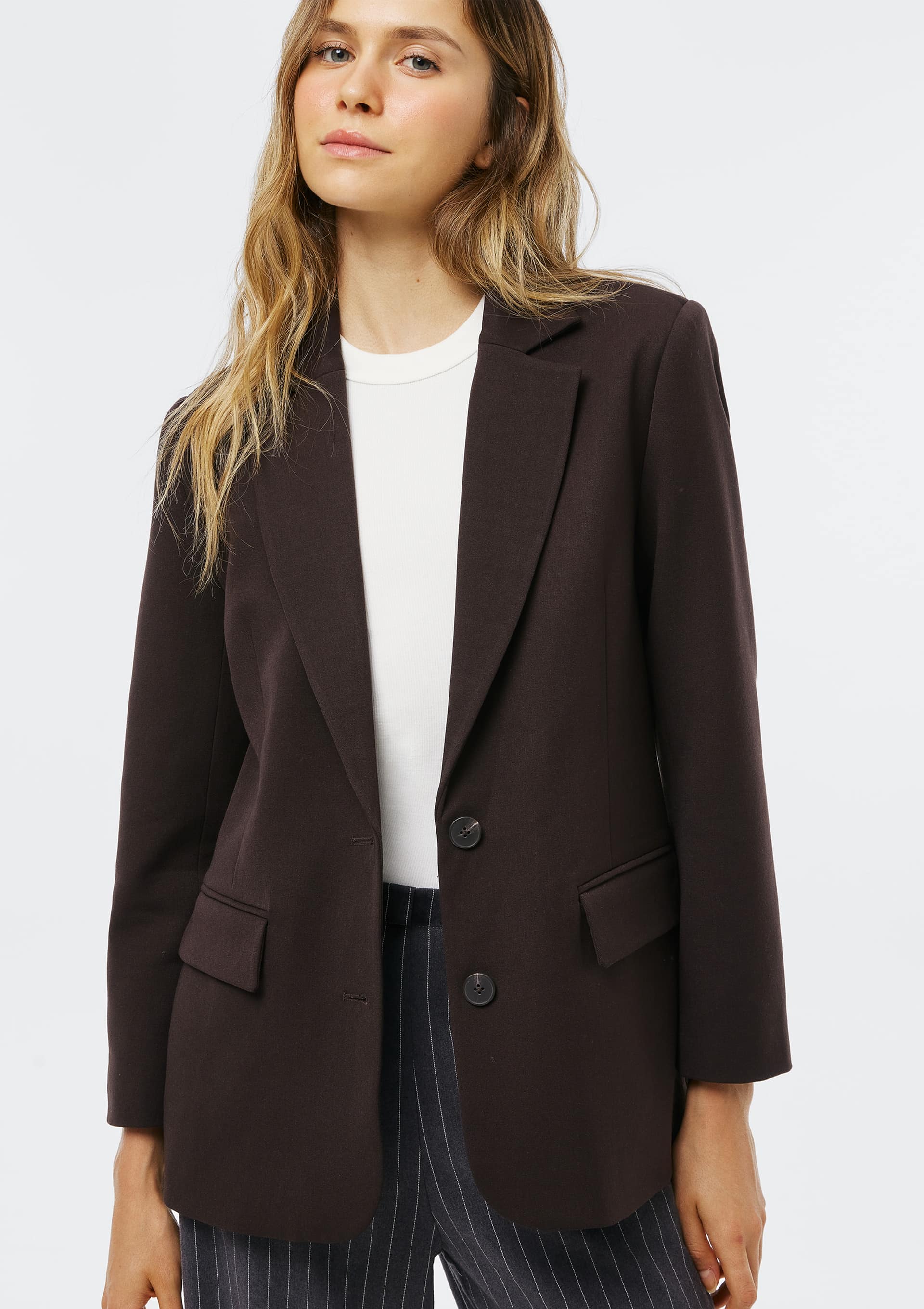 Blazer Feminino Com Ombreira - Marrom