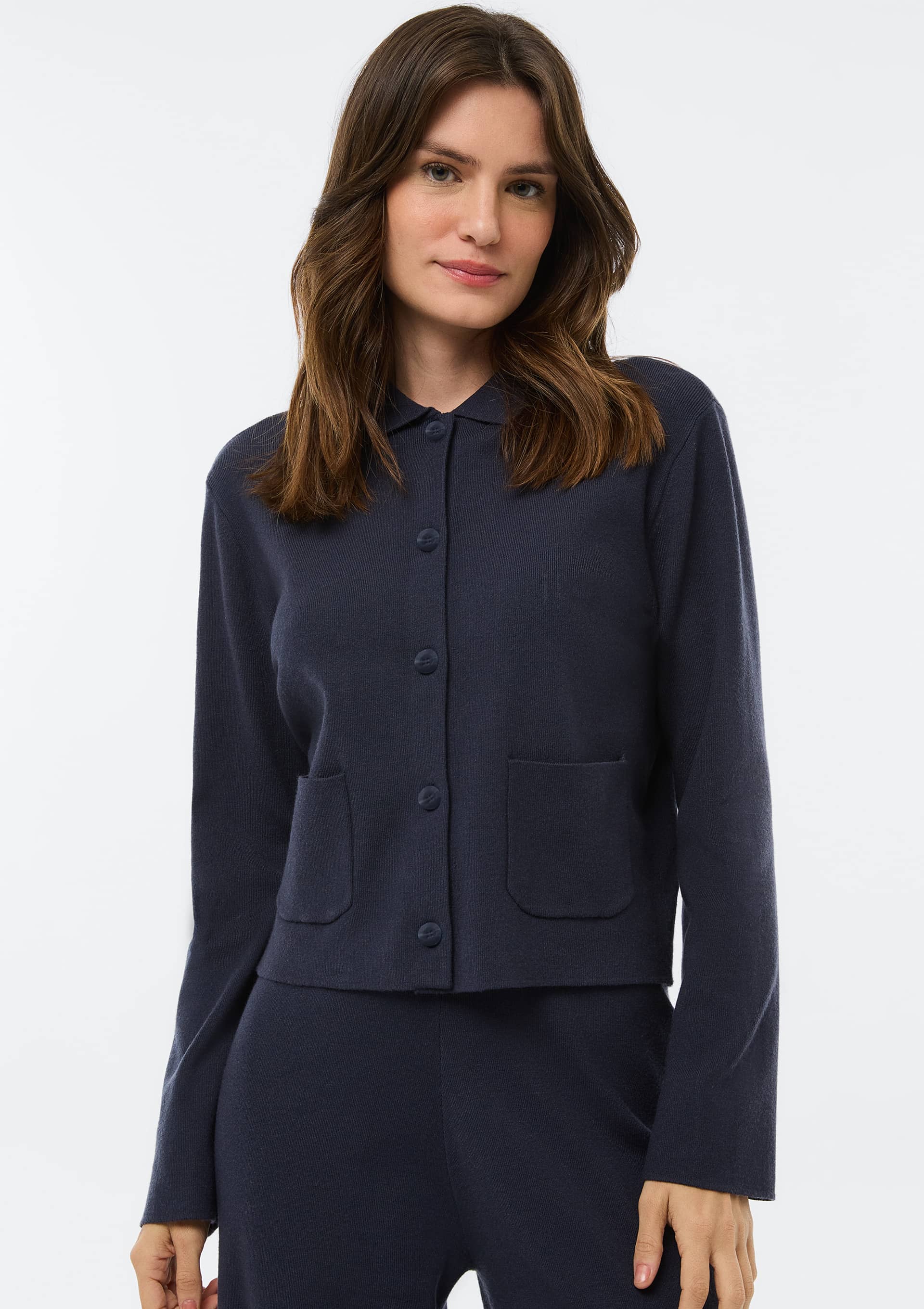 Cardigan Feminino Em Tricô - Azul
