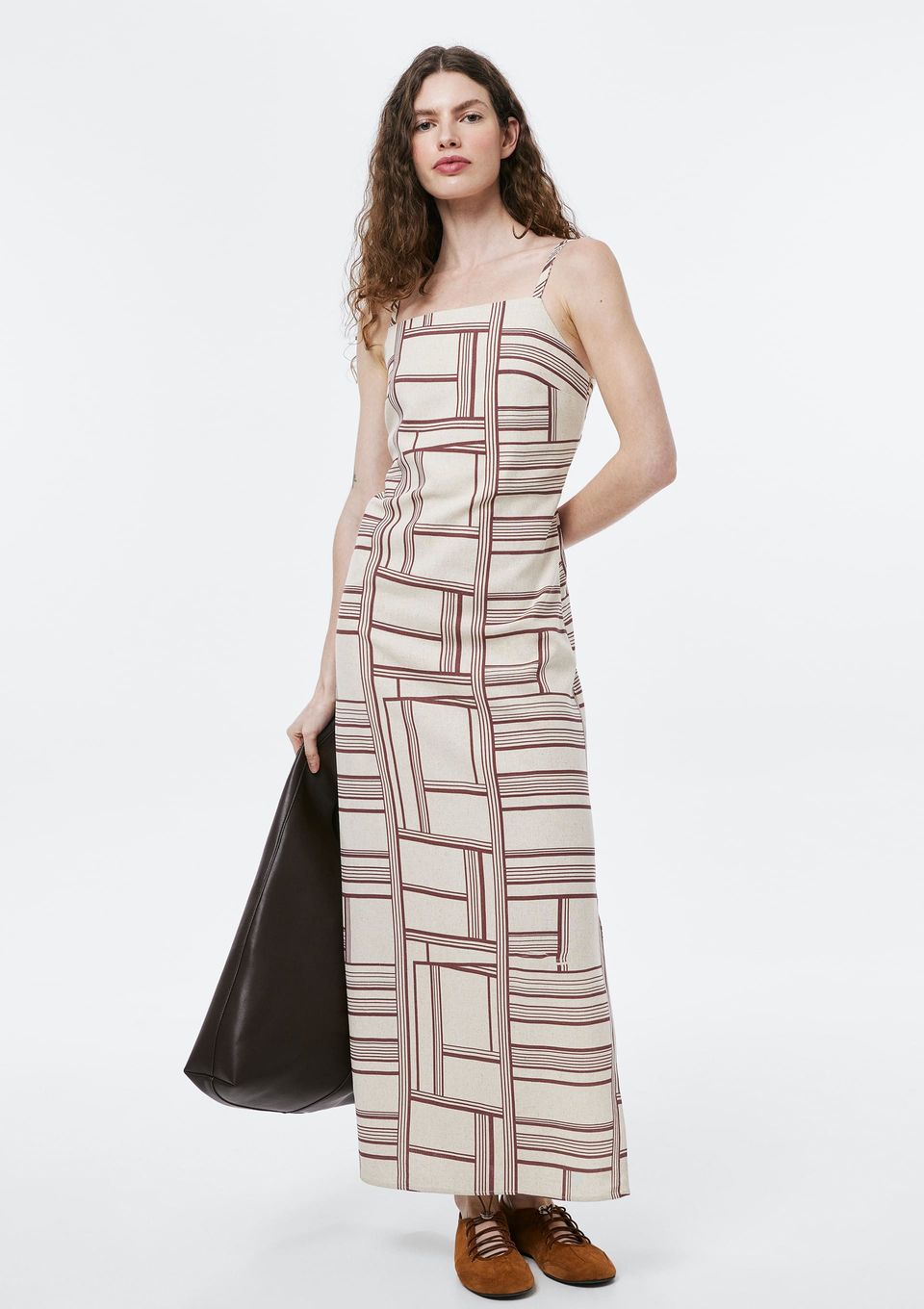 Vestido Midi Estampado em Viscolinho - Vermelho