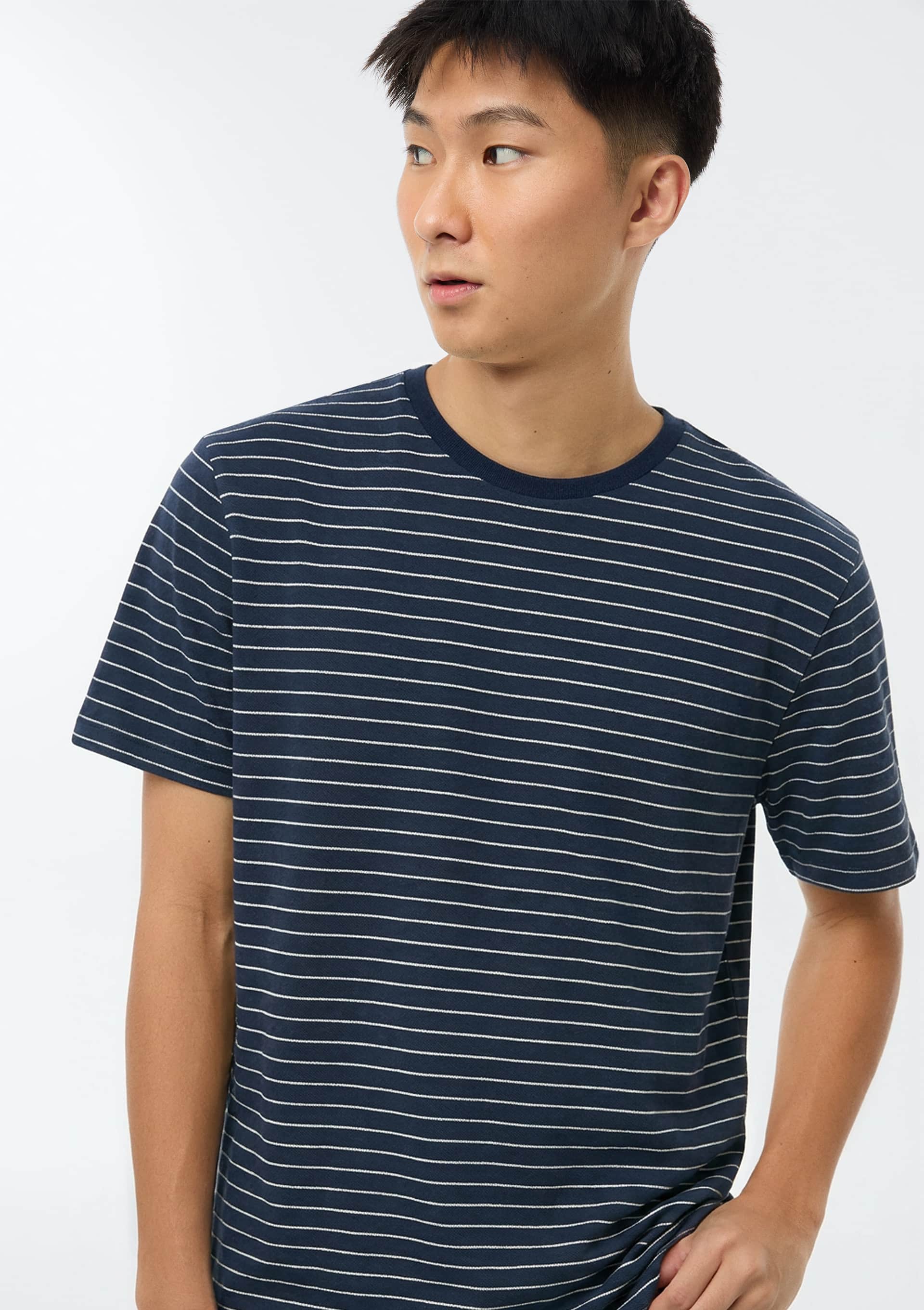 Camiseta Masculina Piquet Fio Tinto - Azul