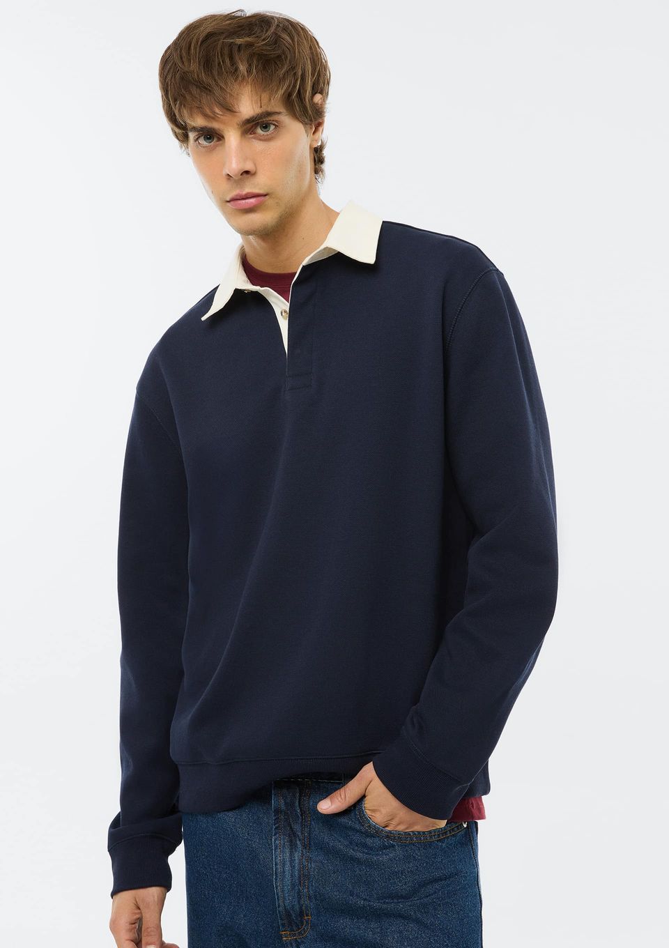 Blusão Masculino Polo em Algodão - Azul