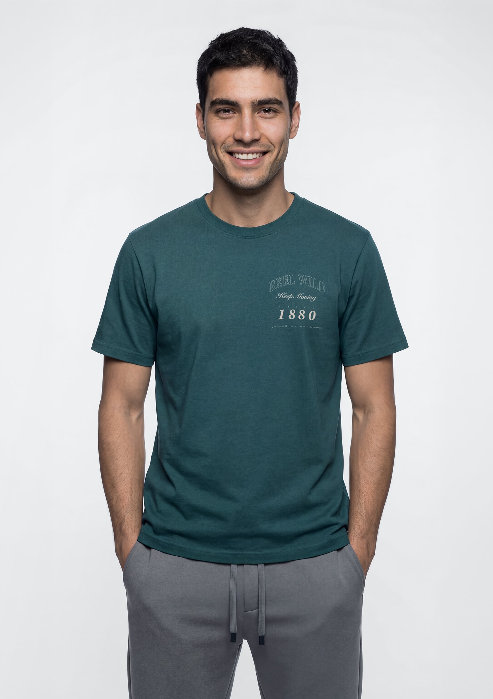 Camiseta Masculina Manga Curta Com Estampa - Verde
