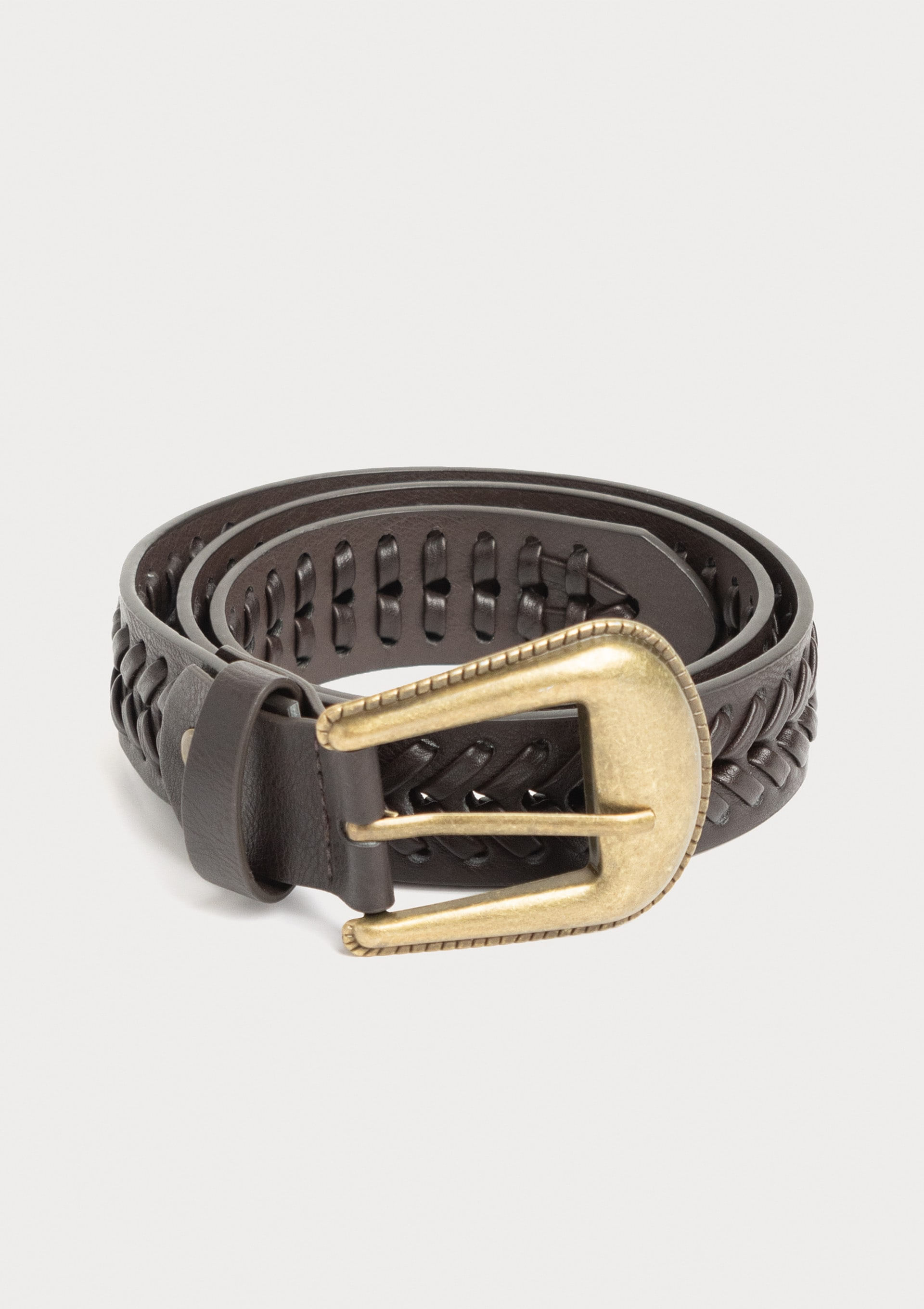 Cinto Feminino Em Pu Trançado - Marrom