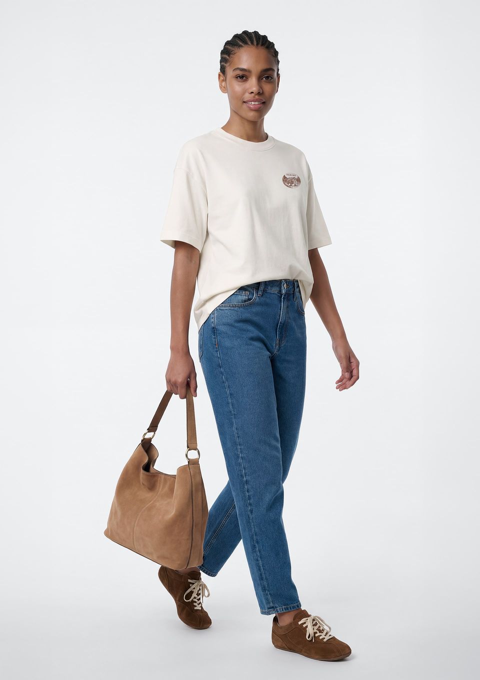 Calça Jeans Feminina Slim Cintura Média - Azul