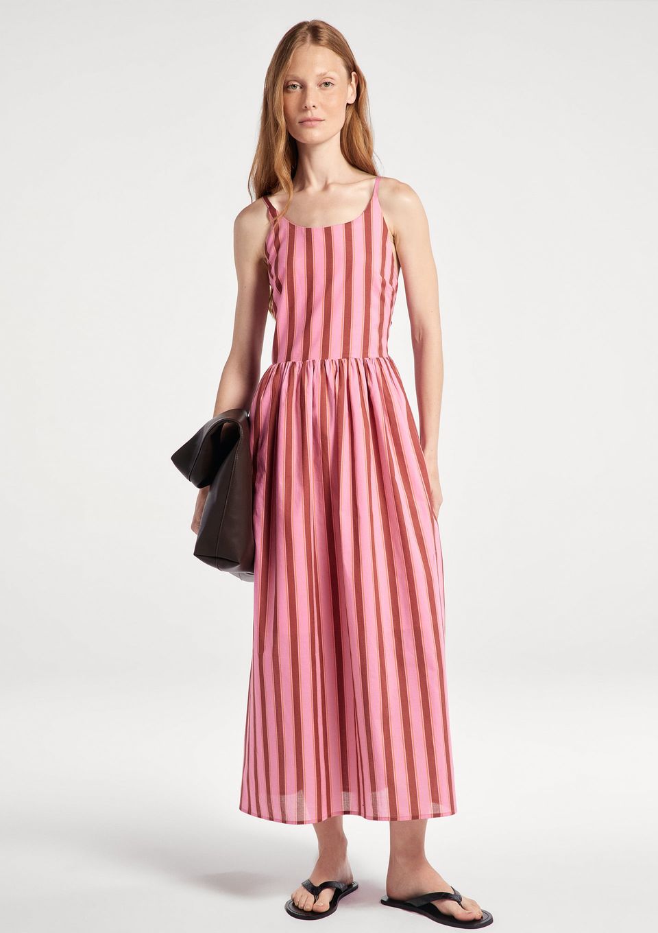 Vestido Midi Estampado - Vinho