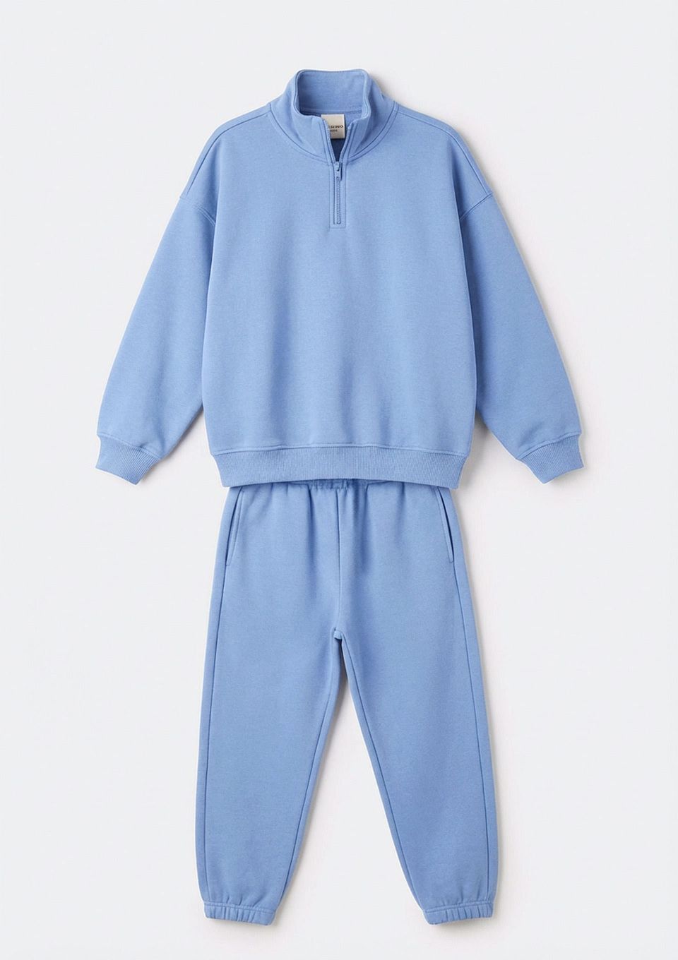Conjunto Infantil Menina com Blusão Gola Alta - Azul