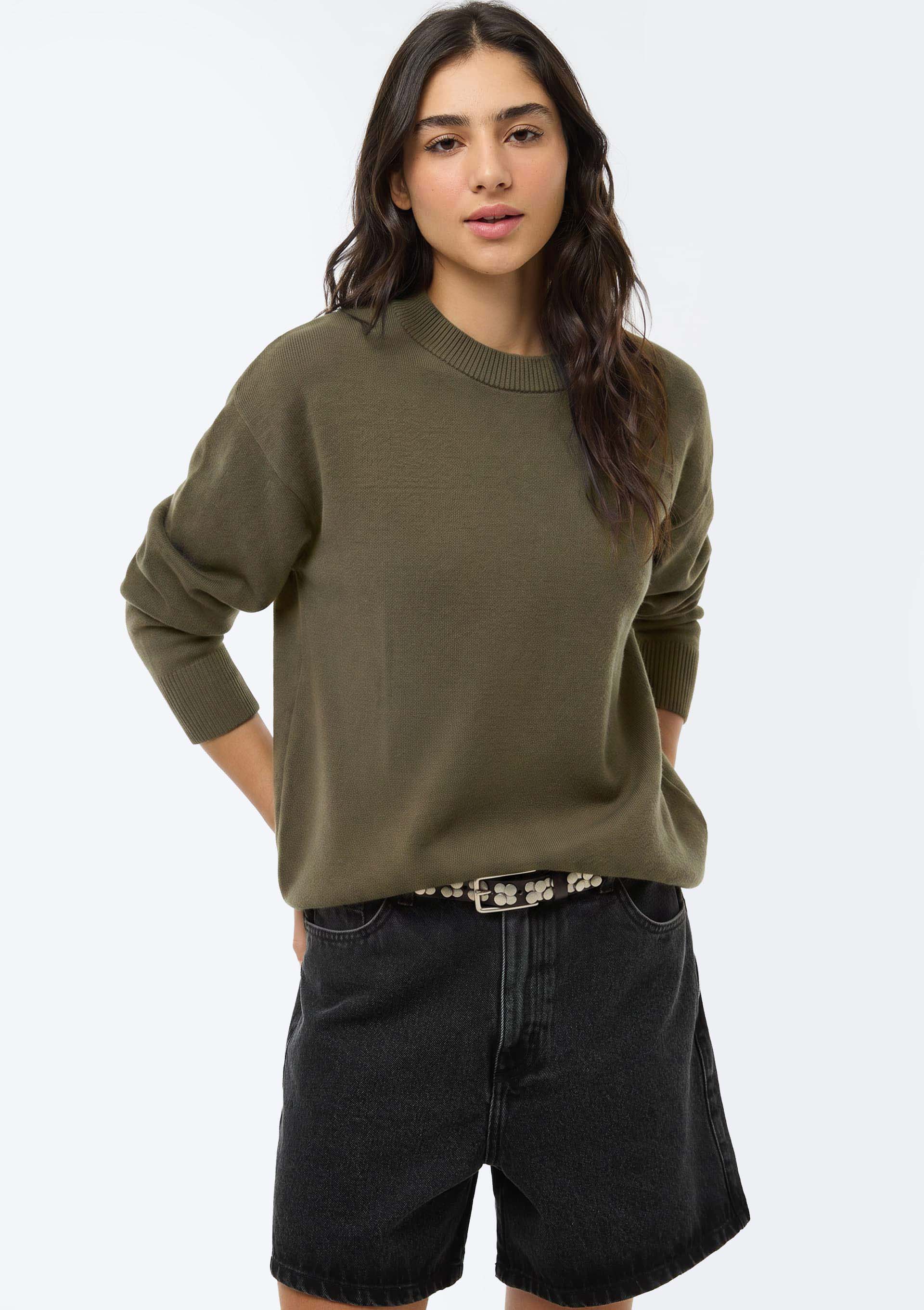 Blusão Feminino Amplo Em Tricô - Verde