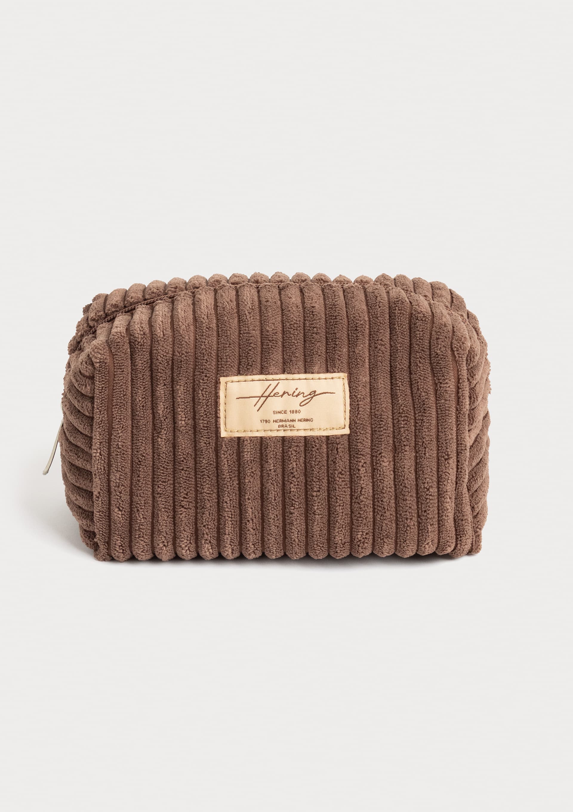 Necessaire Feminina Média Em Plush - Bege