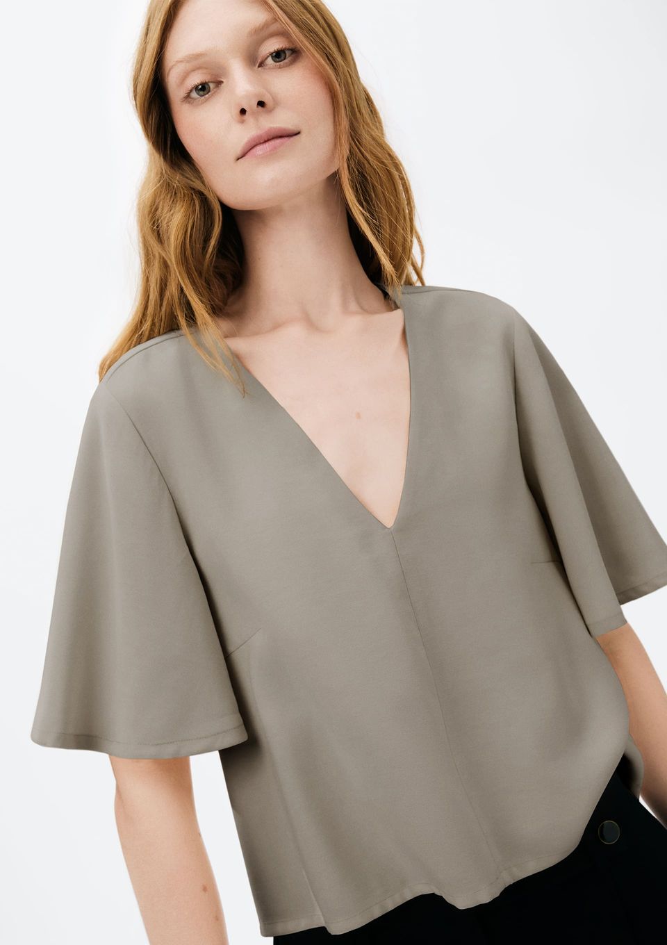Blusa Feminina Manga Sino em Peach Touch - Cinza